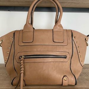 Faux leather tote with strap included